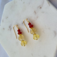 Sol Citrine & Carnelian Drop Earrings