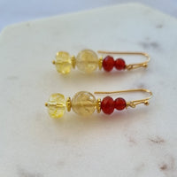 Sol Citrine & Carnelian Drop Earrings