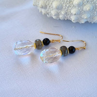 Ebon Onyx, Labradorite, Moonstone, Quartz & Pearl Necklace