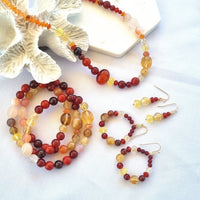 Sol Citrine & Carnelian Drop Earrings