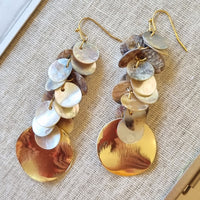 Rose Mother of Pearl Cluster Earrings