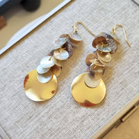 Rose Mother of Pearl Cluster Earrings