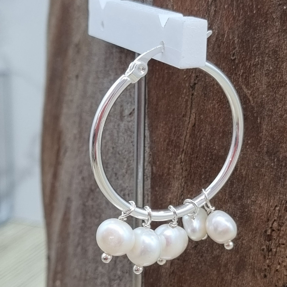 Dione Freshwater Pearl Hoop Earrings