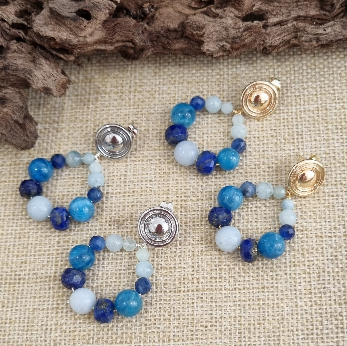 Azure Aquamarine, Blue Lace Agate, Apatite, Lapis and Kyanite Bracelet