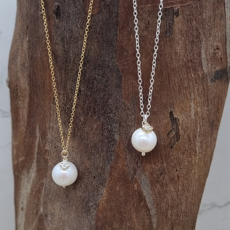 Atara Freshwater Pearl Necklace Sterling Silver or Gold Filled