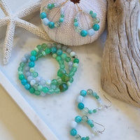 Verdi Chrysophrase, Amazonite, Prehnite, Aquamarine and Larimar Bracelet