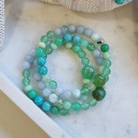 Verdi Chrysophrase, Amazonite, Prehnite, Aquamarine and Larimar Bracelet