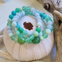 Verdi Chrysophrase, Amazonite, Prehnite, Aquamarine and Larimar Bracelet