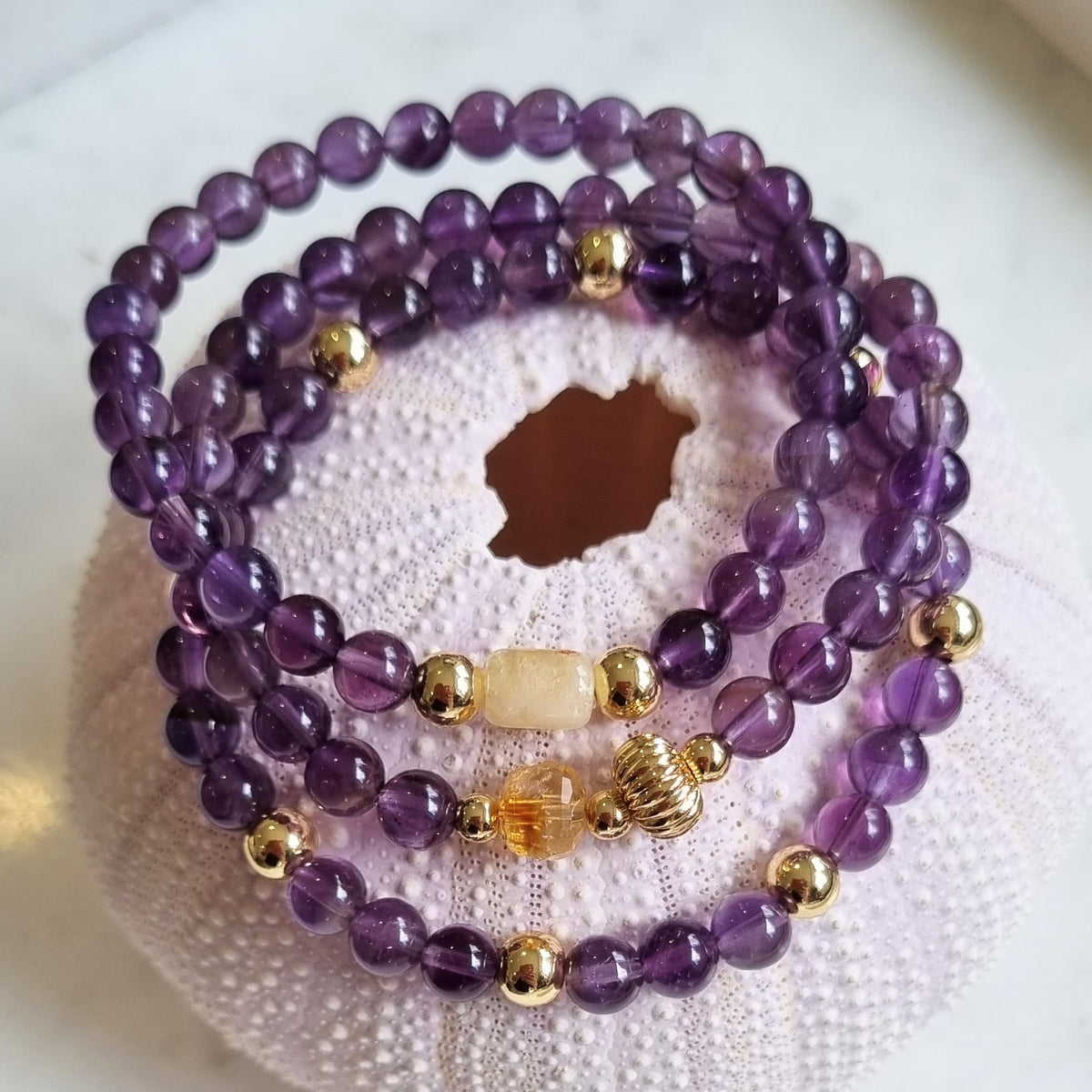 Nina Amethyst and Citrine Bracelets