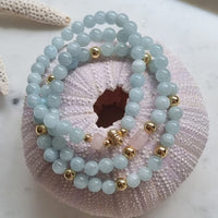 Nina Aquamarine & Rose Quartz Bracelets