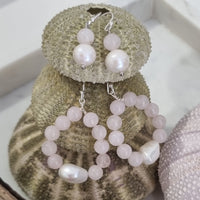 Nina Rose Quartz & Freshwater Pearl Drop Earrings