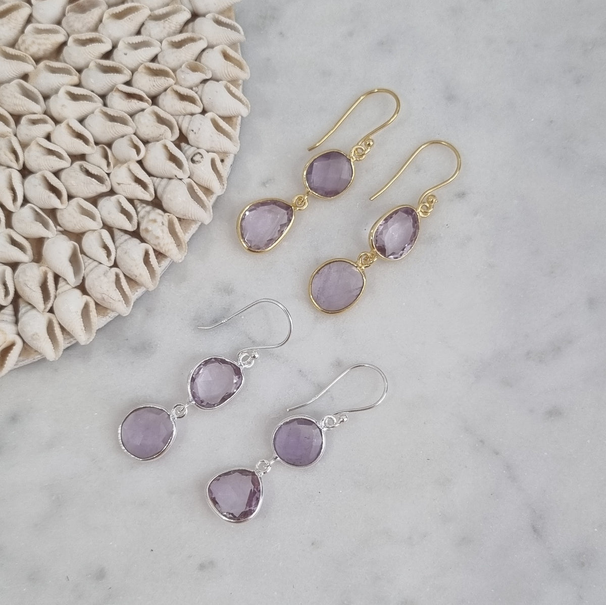 Luna Amethyst Sterling Silver Earrings