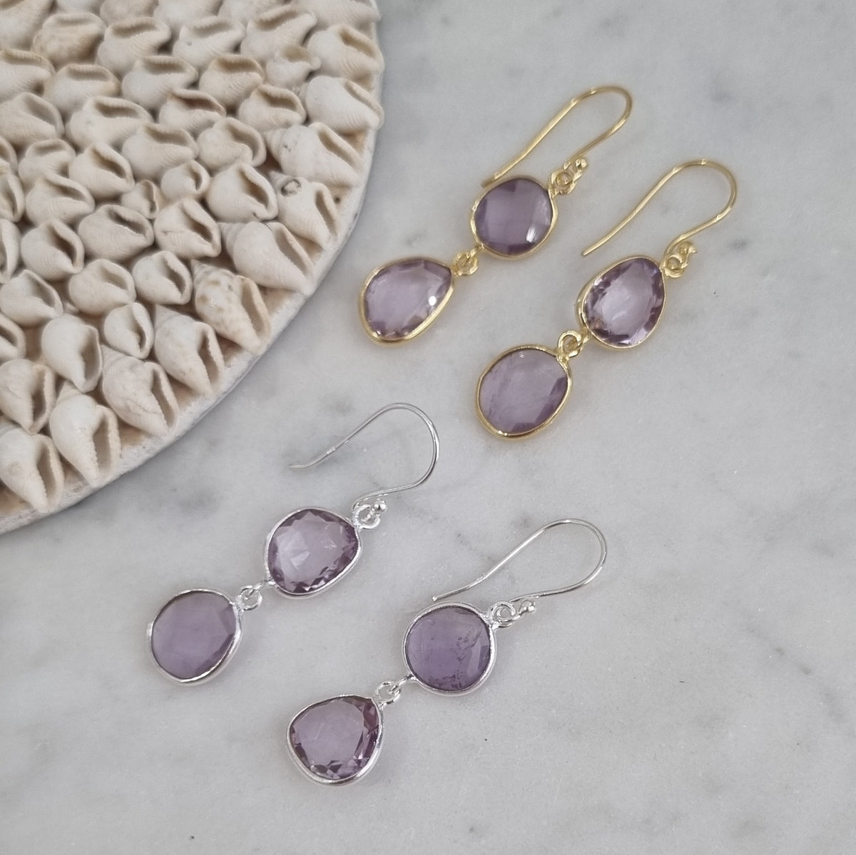 Luna Amethyst Sterling Silver Earrings