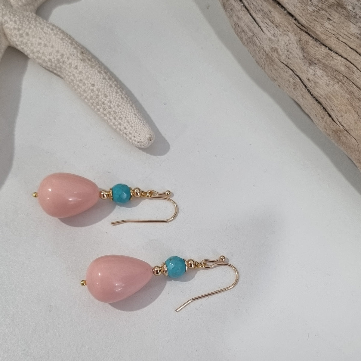 Christie Coral and Turqoise Earrings