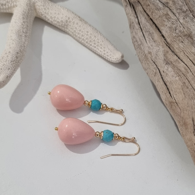 Christie Coral and Turqoise Earrings