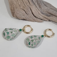 Emerald, Aventurine and Green Onyx Hoop