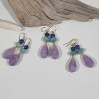 Tania Amethyst, Amazonite & Lapis Lazuli Earring