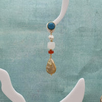 Micheala Turquoise, Pearl, Aventurine and Carnelian Earrings