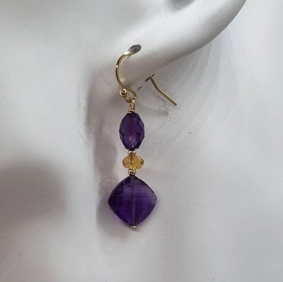 Bespoke Amethyst and Citrine Gold Filled Earrings