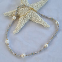 Pacifica Keshi Pearl and Blue Topaz Necklace