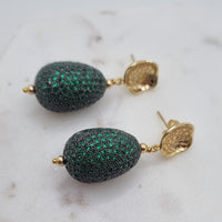 Meteor Shower Earrings Emerald  Eggs