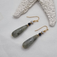 Serenity Labradorite, Spinel and Pearl Earrings