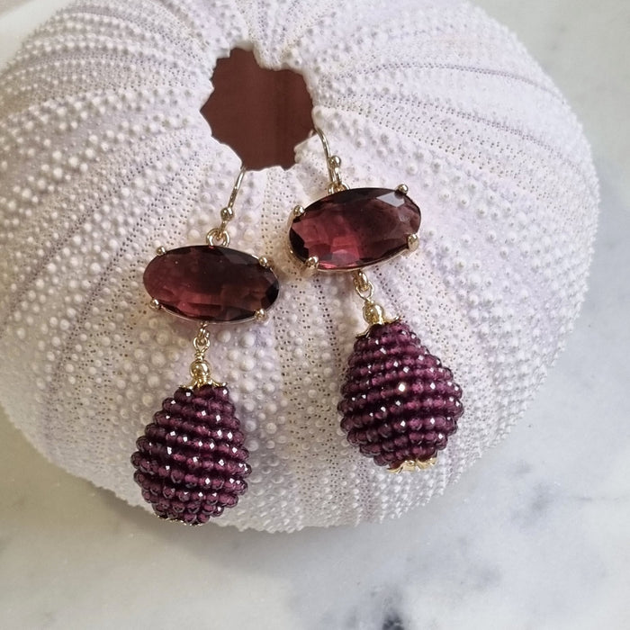 Kyle Garnet Earrings