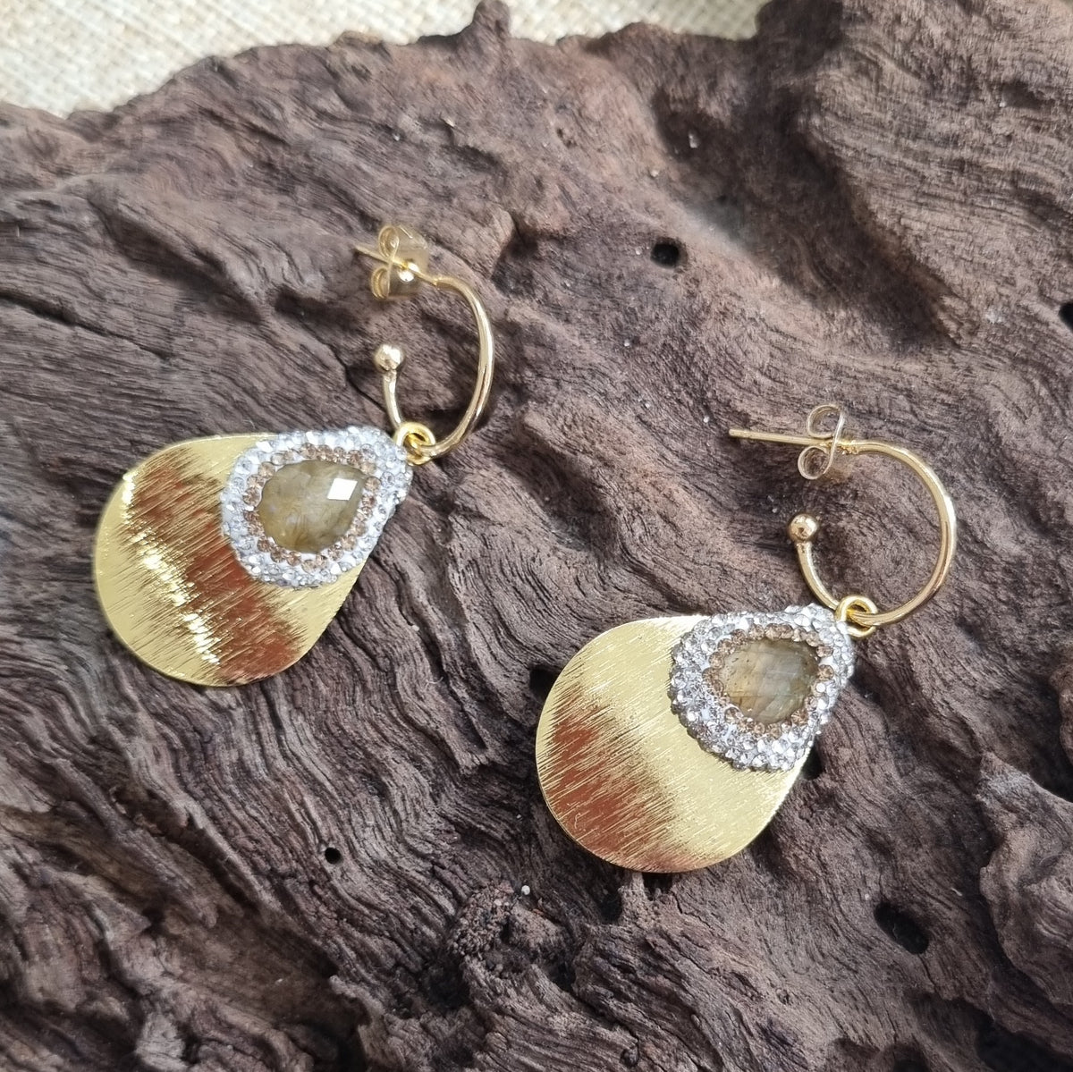 Mandarino Labradorite hoop Earrings