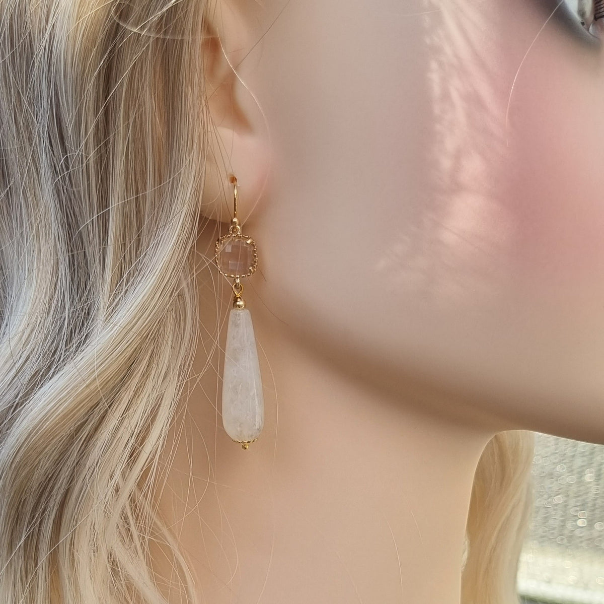 Jessi Clear Quartz Earrings