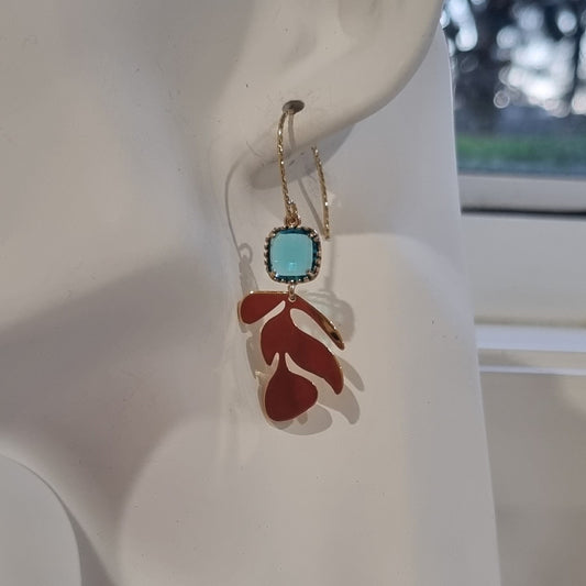 Leaf Quartz drop Earrings