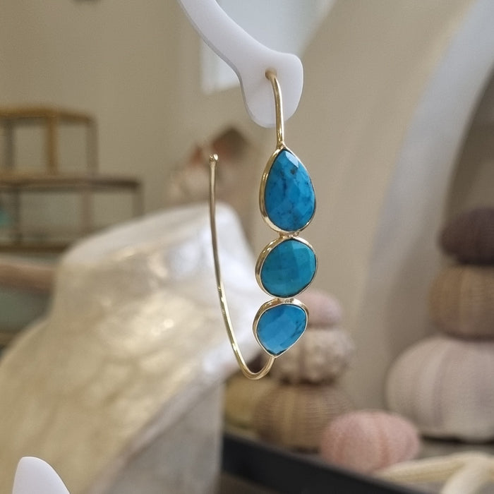 Brooke Turquoise Hoop Earrings