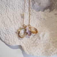 Tatiana 3 Gemstone drop No.7 Citrine, Amethyst & Green Amethyst one only