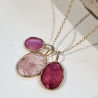 Tatiana 3 Gemstone drop No.10 Sponge Quartz, Ruby and Pink Tourmaline one only