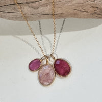 Tatiana 3 Gemstone drop No.10 Sponge Quartz, Ruby and Pink Tourmaline one only