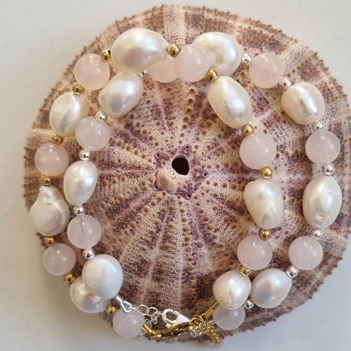 Tallulah Rose Quartz & Freshwater Pearl Bracelet Gold filled or Sterling Silver