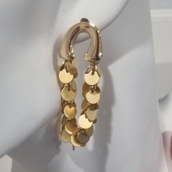 Briella Gold Disc Chain Earrings