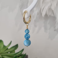 Blayr Apatite Three stone Hoop Earrings