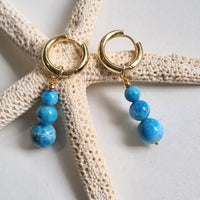 Blayr Apatite Three stone Hoop Earrings