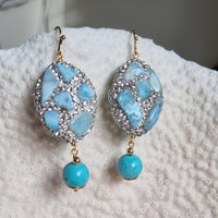 Ela Larimar and Turquoise Earrings