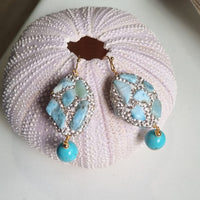 Ela Larimar and Turquoise Earrings