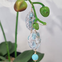 Ela Larimar and Turquoise Earrings