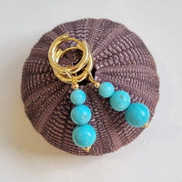 Blayr Turquoise three stone Hoop Earrings