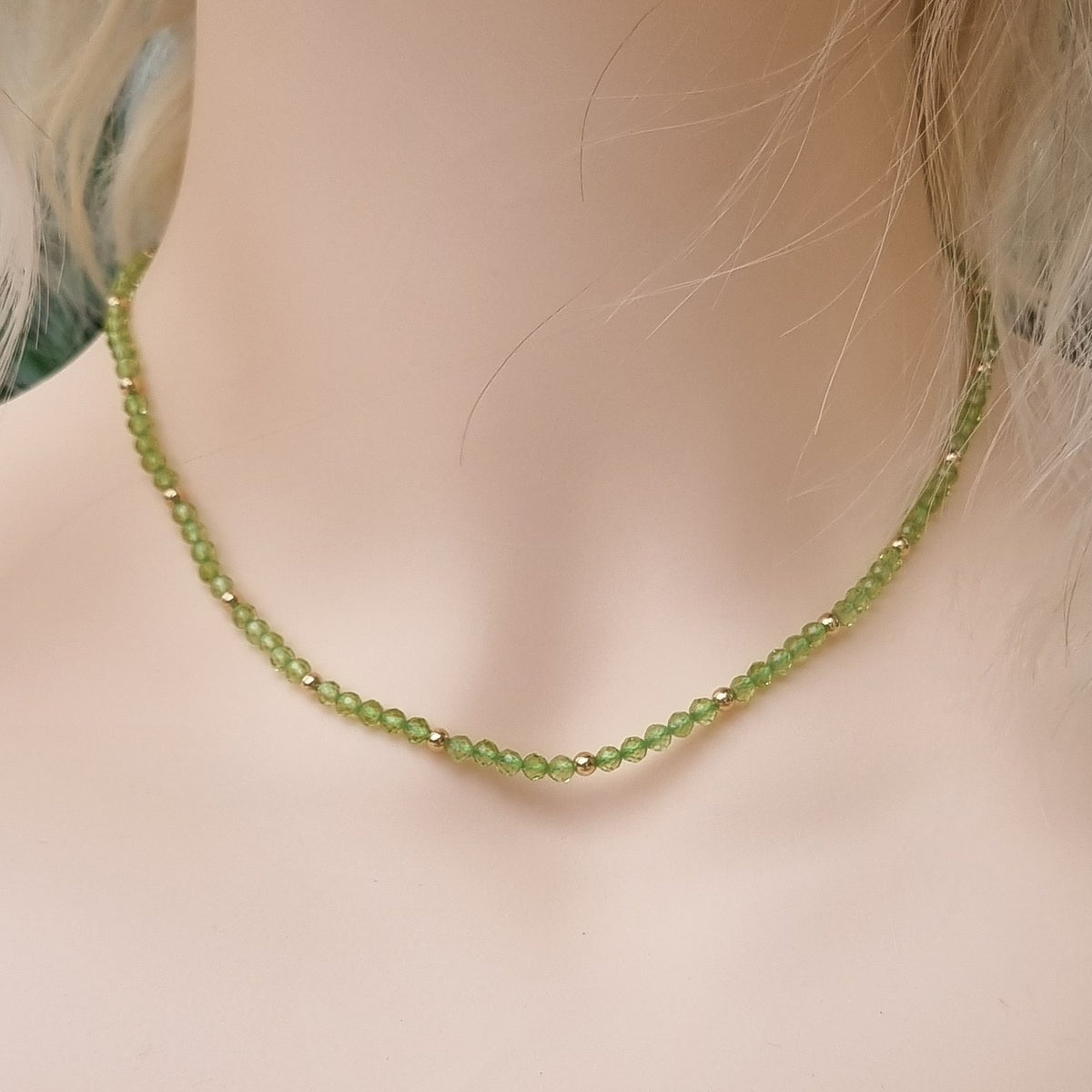 Brittany Peridot Necklace 14k Gold filled