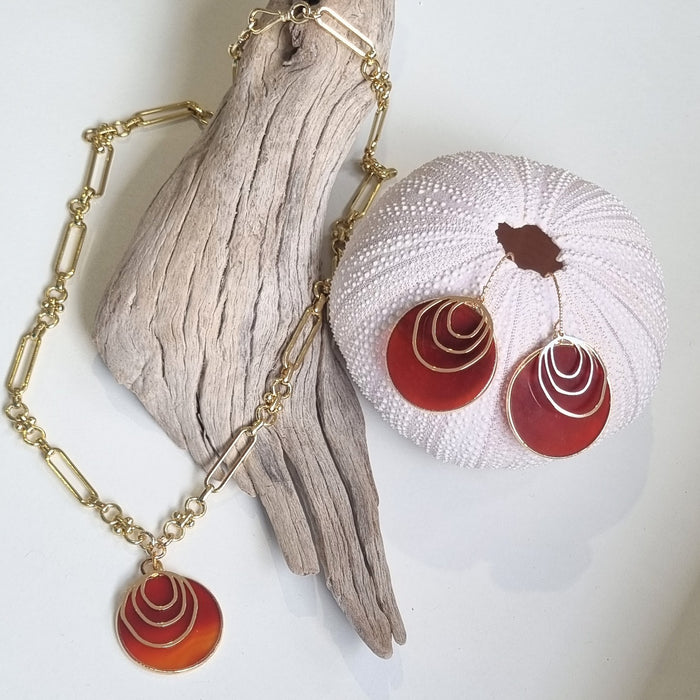 Aurora Carnelian pendant Earrings