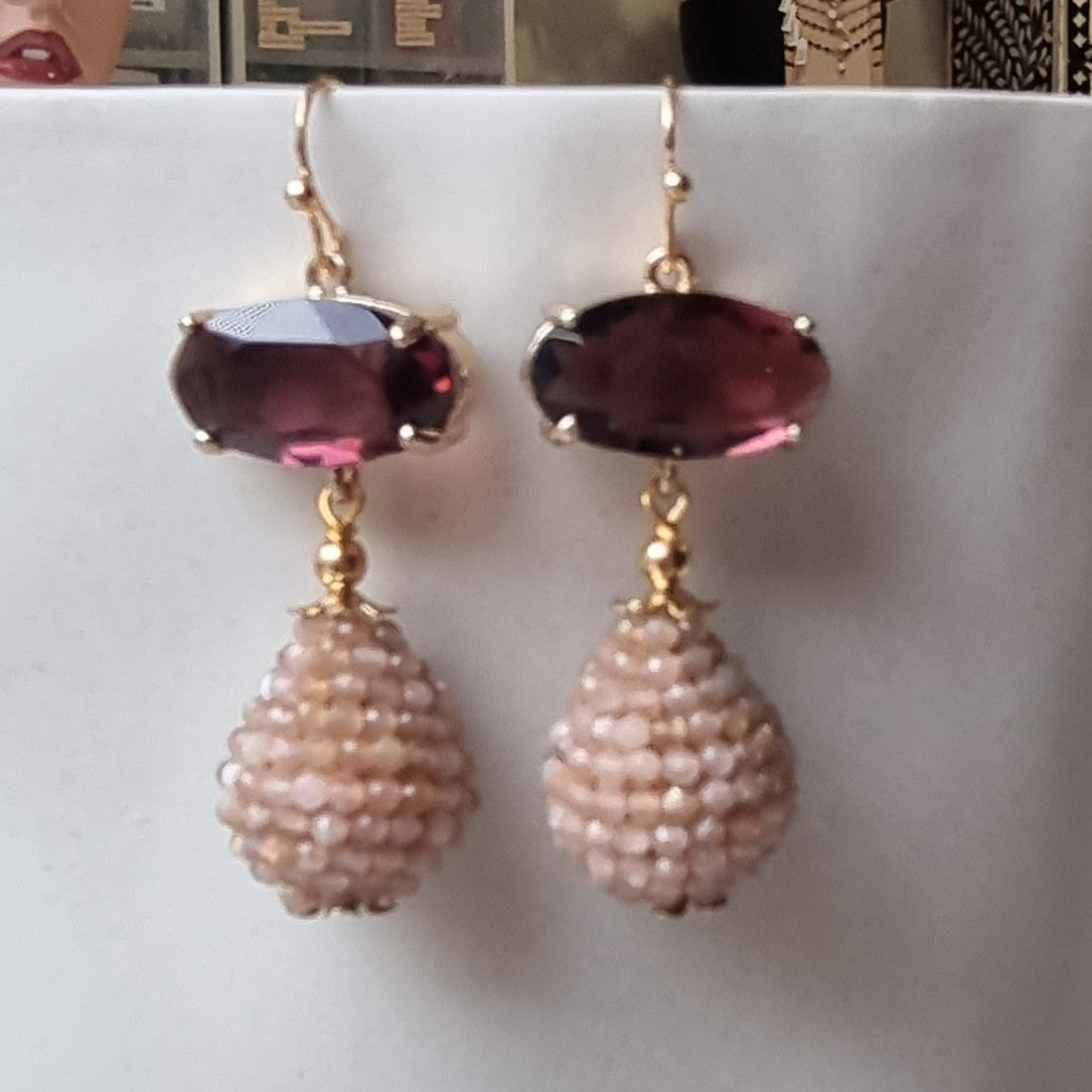 Kyle Peach Moonstone Earrings