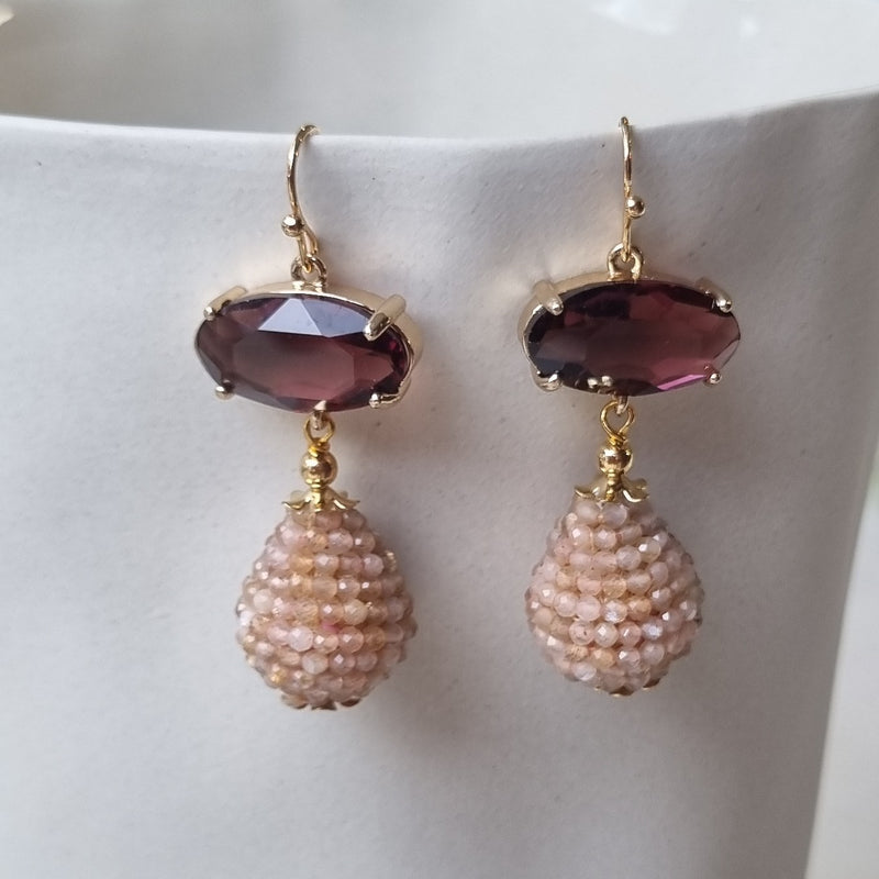 Kyle Peach Moonstone Earrings