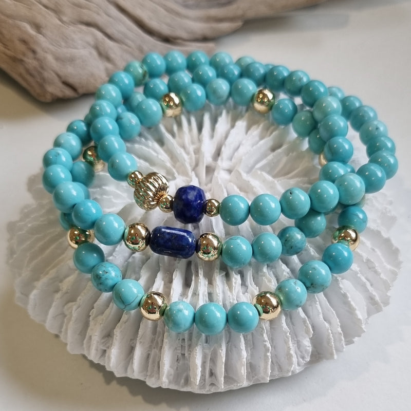 Nina Turquoise & Lapis Lazuli Bracelets