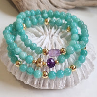 Nina Amazonite & Amethyst Bracelets