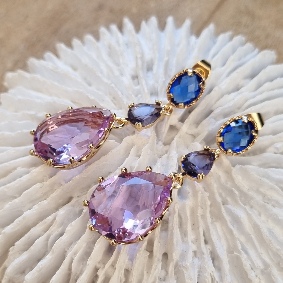 Primavera Crystal Earrings Amethyst