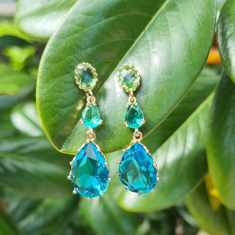 Primavera Crystal Earrings Aquamarine